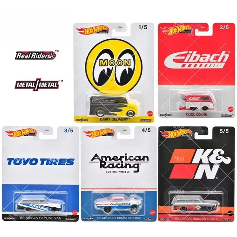 Original rodas quentes premium carro cultura pop crianças brinquedos para menino 1/64 diecast kool kombi nissan skyline van volvo p220 presente do miúdo
