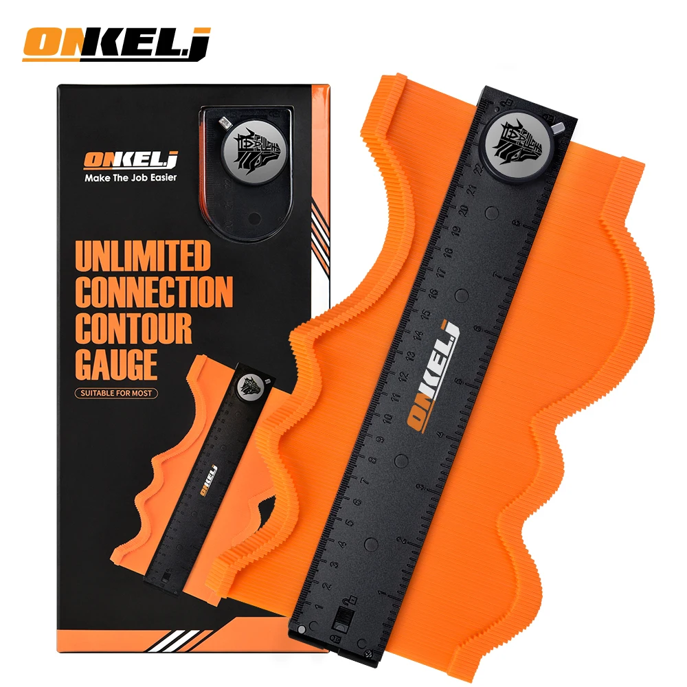 ONKEL.J Brand Lock Wider Contour Gauge Profile Tool Alloy Edge Shaping Wood Measure Ruler Laminate Tiles Meethulp Gauge