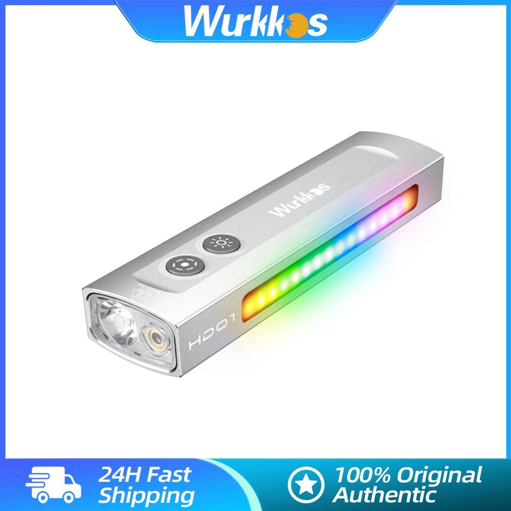 wurkkos hd01 tocha 1200lm de alta potencia led lanternas recarregaveis luz verde luzes brancas lado rgb holofote edc lampada magnetica 01