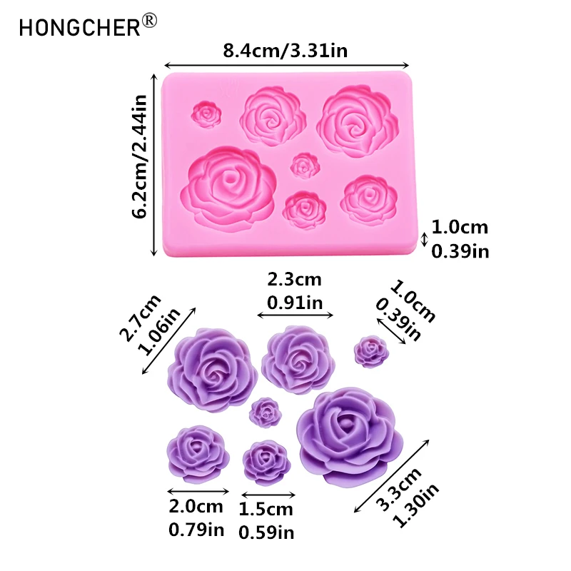 Multi-size roses resin jewellery accessories diy silicone mould for chocolate cake dessert decoration silicone mould