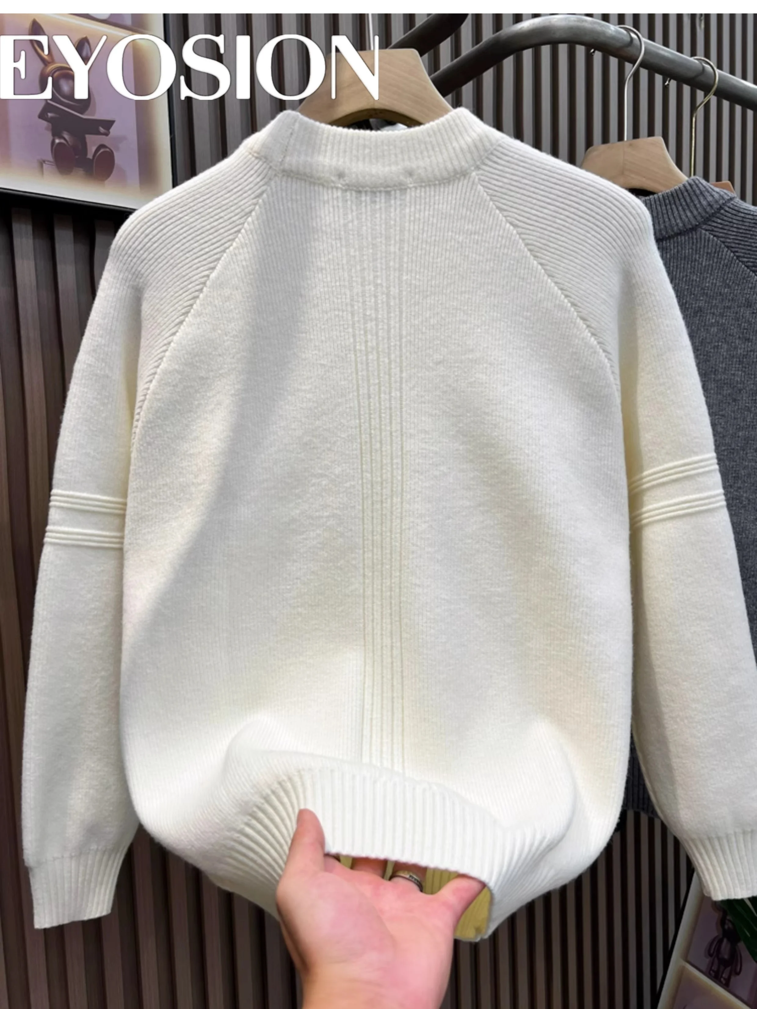 ラウンドネックベーシックニットセーターメンズカジュアルソリッドカラー高品質ボトリングシャツ秋冬韓国スタイルプルオーバー