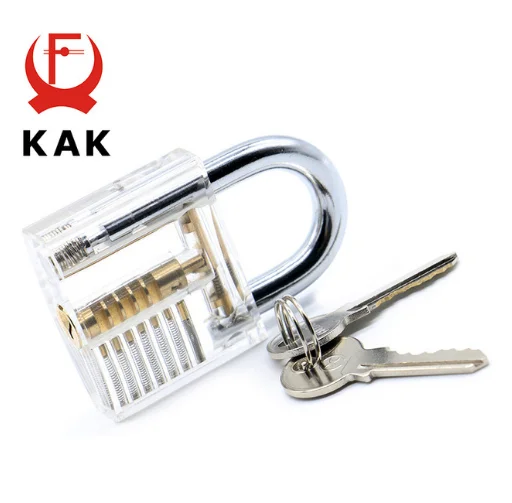 KAK Transparentes Übungs-Vorhängeschloss mit Schlüsseln, 80 x 50 mm, DIY Visible Lock Pick Tools Cutaway Übungs-Vorhängeschloss, Trainings-Schlosser-Werkzeug – Detail 11