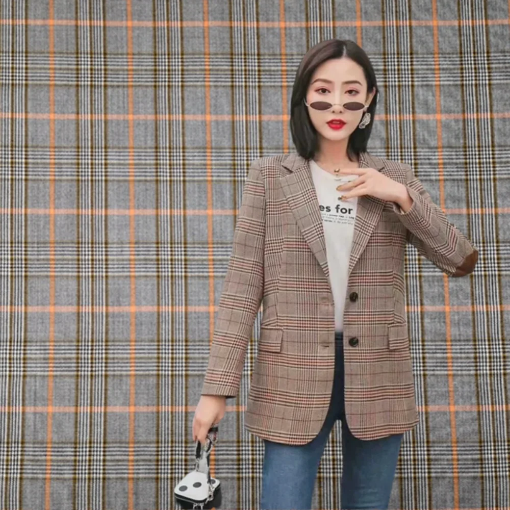 

Pure Wool Plaid Autumn and Winter Skirt Suit Fashion Coat Fabrics Diy Sewing Brand Fashion Design Wholesale Cloth By The Meter