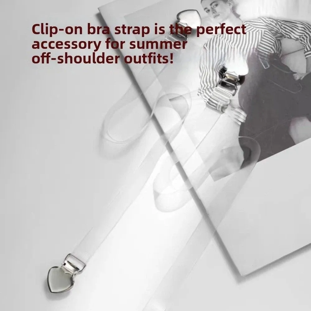 Transparent Invisible Shoulder Strap Anti-Slip Adjustable Bra Clasp Heart Duckbill Clip Invisible Clothes Clasp Underwear