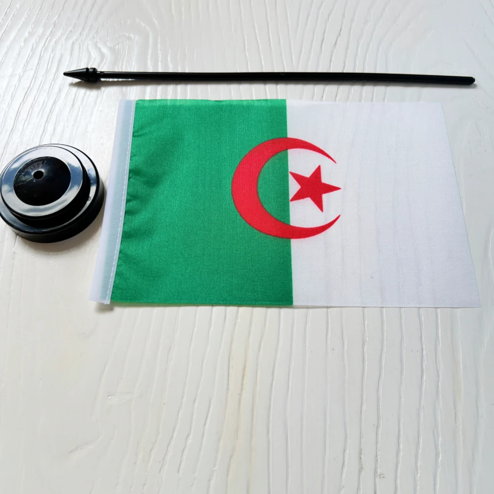 14x21 سنتيمتر مكتب عمل العلم الجزائر العلم الوطني راية الدولة #4