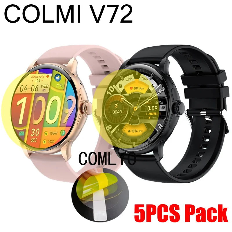 5PCS Pack For COLMI V72 Smart Watch Screen Protector Soft Film Ultra Thin Cover HD TPU Scratch Resistant