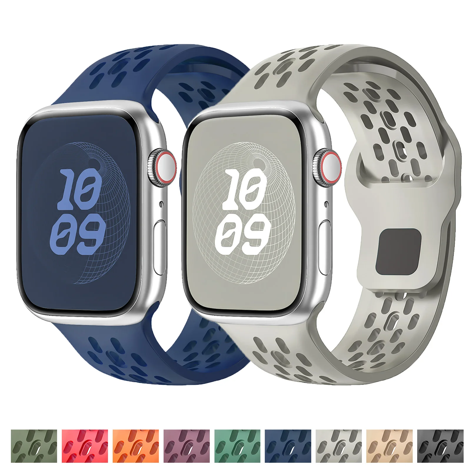 Apple Watch用シリコンストラップ,スポーツブレスレット,iwatchシリーズ9,8,7,6,se ultra 2,45mm, 44mm, 49mm, 40mm 41mm、38mm