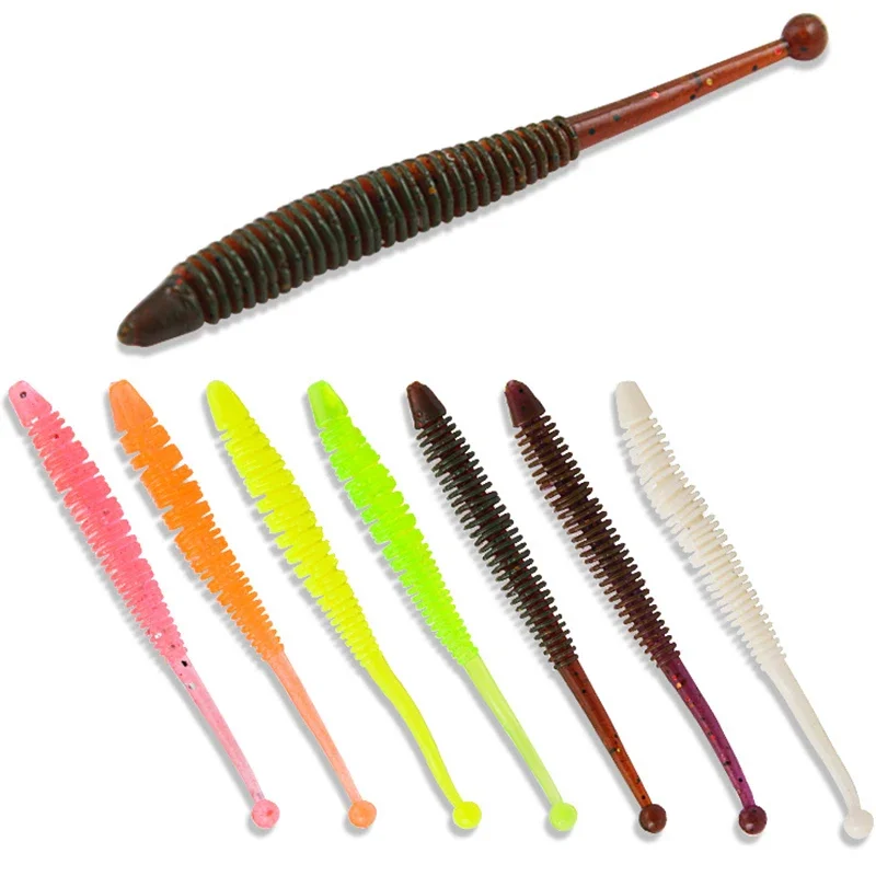 10pcs/bag Lure Bait Spiral Root Fishing Soft Bait 6cm/5.7g Imitation Needle Tail Dummy Bait Fishing Gear Supplies