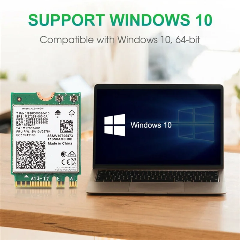 

# 581X AX210 AX210NGW Сетевая карта M.2 NGFF 2,4 ГГц/5G WI-FI 6E 2400 Мбит/с Wi-Fi-карта 802.11Ax Bluetooth 5.2 WiFi-адаптер (зеленый)