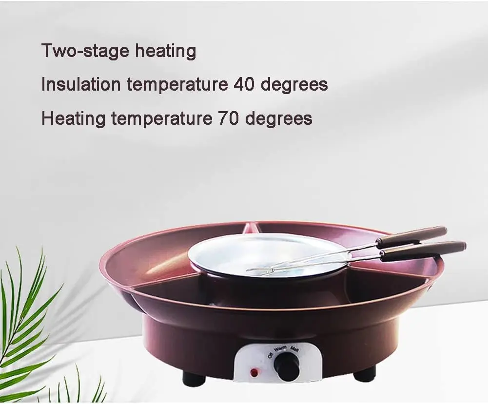 Juego de fondue de chocolate: crisol autoriscaldante con 2 configuraciones de temperatura para inmersión de frutas, malvaviscos y pasteles - Perfecto