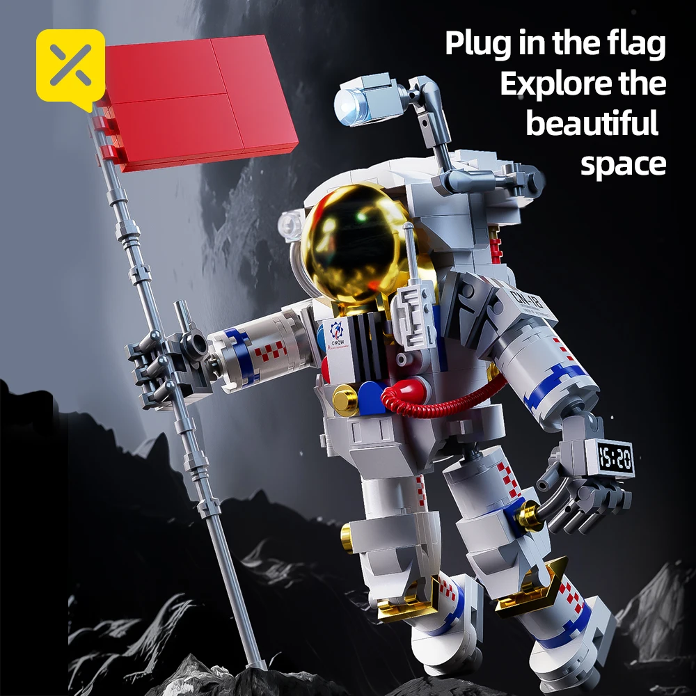 ToylinX Space Astronaut Building Block Set, Flexible Astronaut Model, Spaceman Toys as Halloween Gift for Children and Adults.