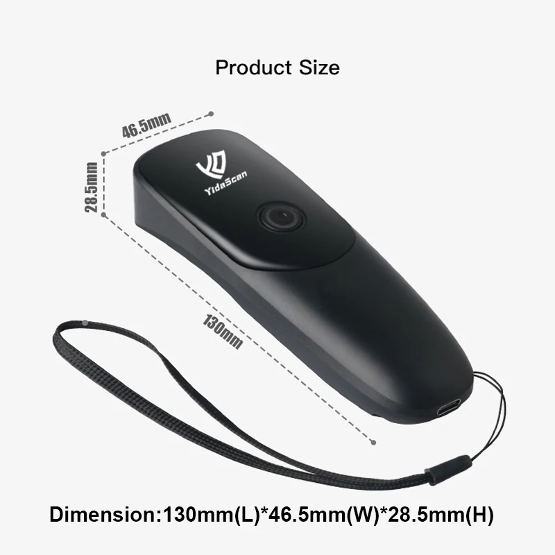 YidaScan WS22 Barcode Scanner Mini Portable 1D 2D Wireless Bar Code Reader USB Bluetooth QR Code Reader for IOS Android iPhone
