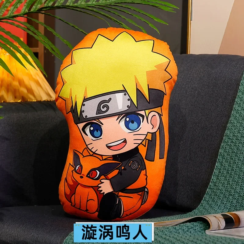 Two-dimensional Anime Naruto Peripheral Pillow Uchiha Itachi Sasuke Uzumaki Naruto Kakashi Plush Toy Double-sided Printing 45cm