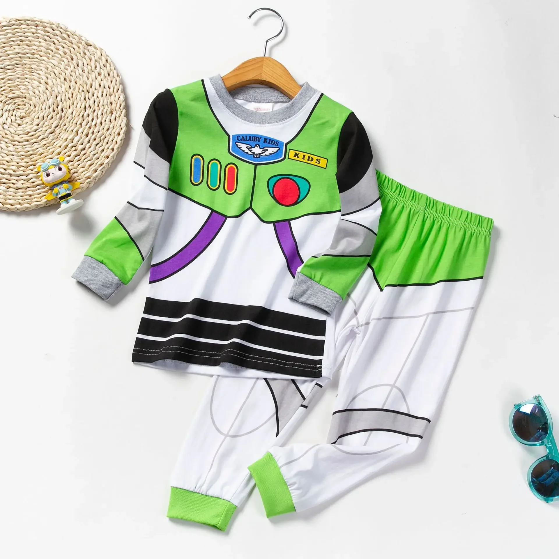 Marvels Spiderman Pajama Sets Children Clothes Cartoon Buzz Lightyear Pajamas Loungewear Kids Comfort Boys Spring and Fall  Sets