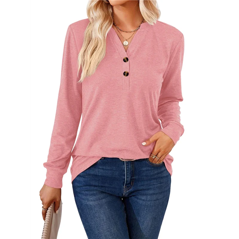 

CYL-женские рубашки с длинными рукавами, осенняя мода, формальные повседневные топы, модные Henleys, милая рабочая одежда