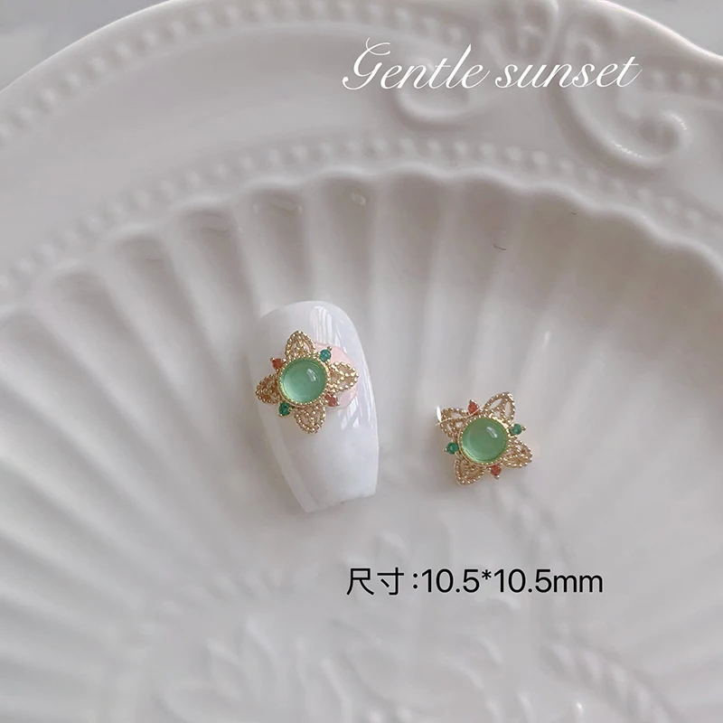 1 pièce de charme pour ongles Imperial Elegance, opale et zircone, style palais chinois, accessoires de luxe pour ongles