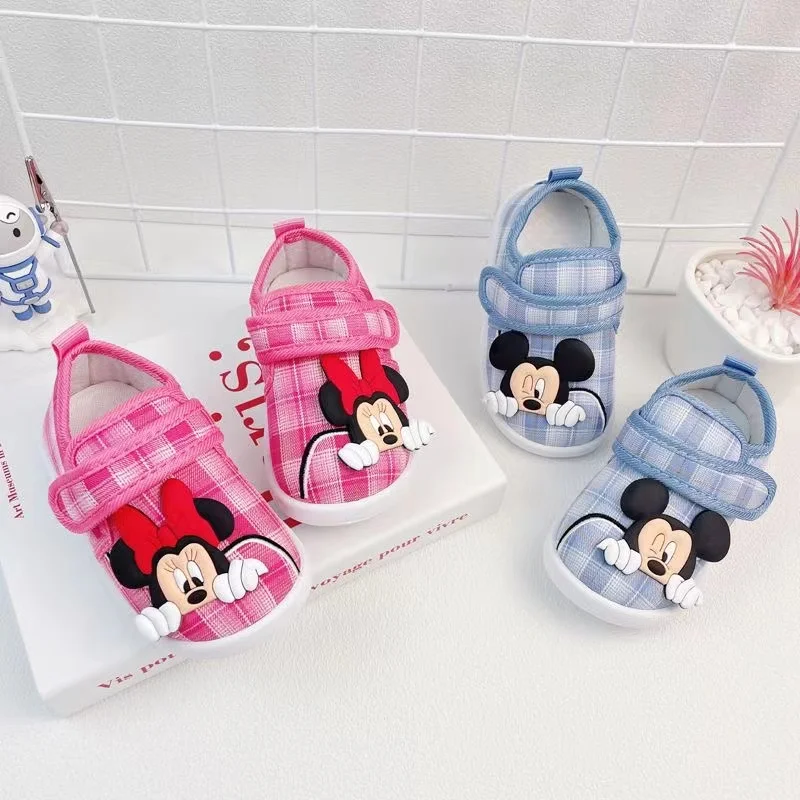 Chaussures décontractées Minnie Mouse pour enfants, baskets en toile pour tout-petits, chaussures confortables pour enfants, premiers marcheurs,