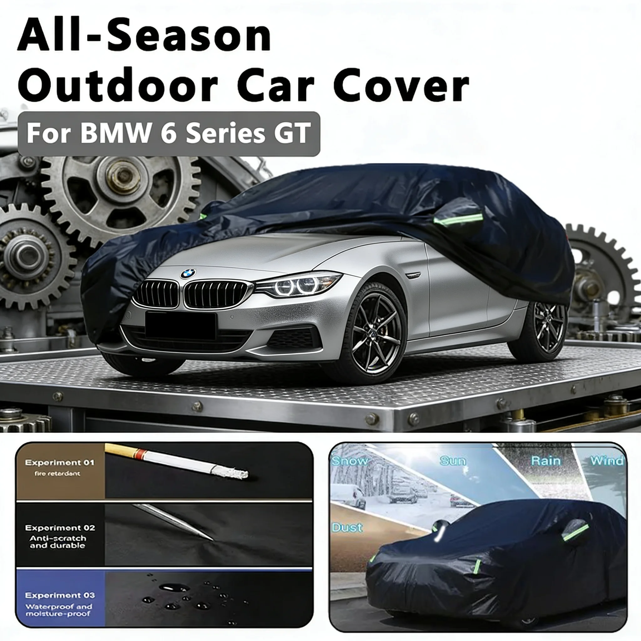 

Car Cover for BMW 6 Series GT Outdoor Full Protection, Waterproof Dustproof Heat-Resistant, All-Season Use Exterior Accessories