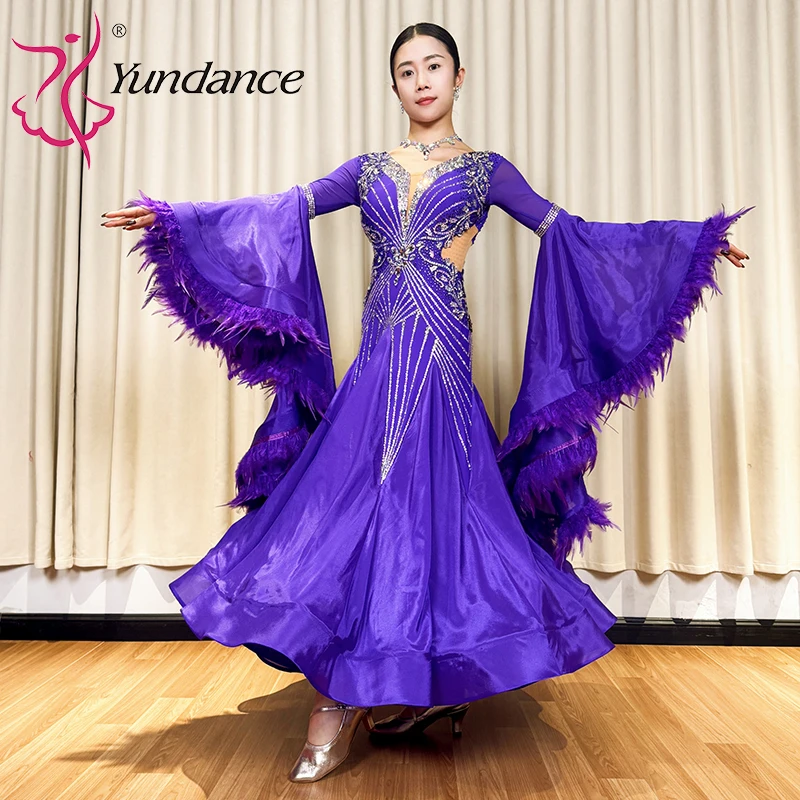 

B-26034 Женское танцевальное платье для бальных танцев по международным стандартам, из спандекса/полиэстера, для выступлений на сцене