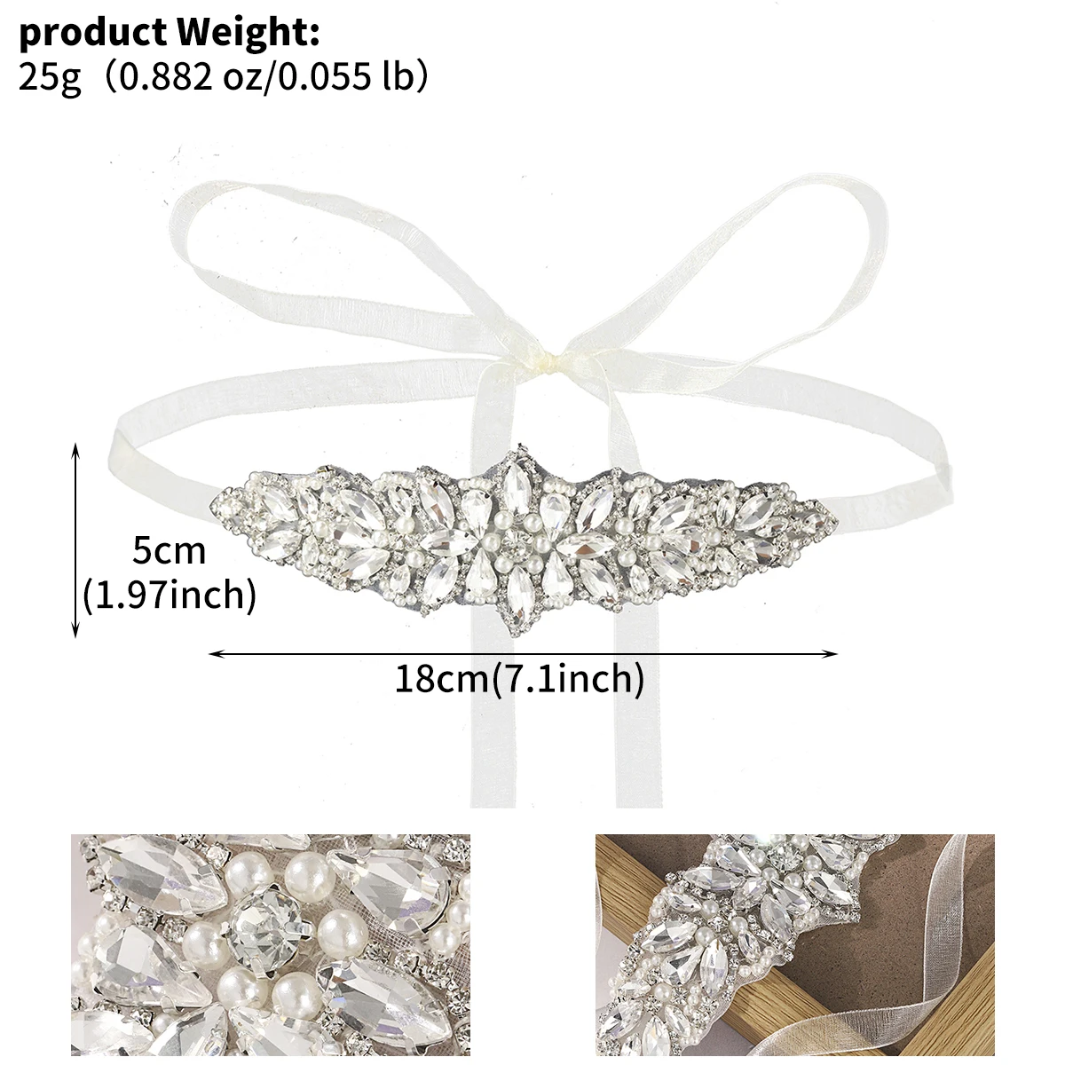 حزام زفاف فضي عالي التحمل لؤلؤ فاخر مزين بالزهور على الطراز الكوري حزام خصر إكسسوارات فستان أحجار الراين وشاح للنساء