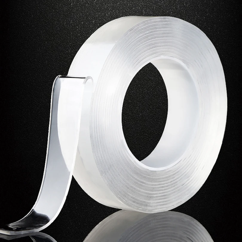 Non marking transparent nano tape, double-sided tape, anti slip and washable