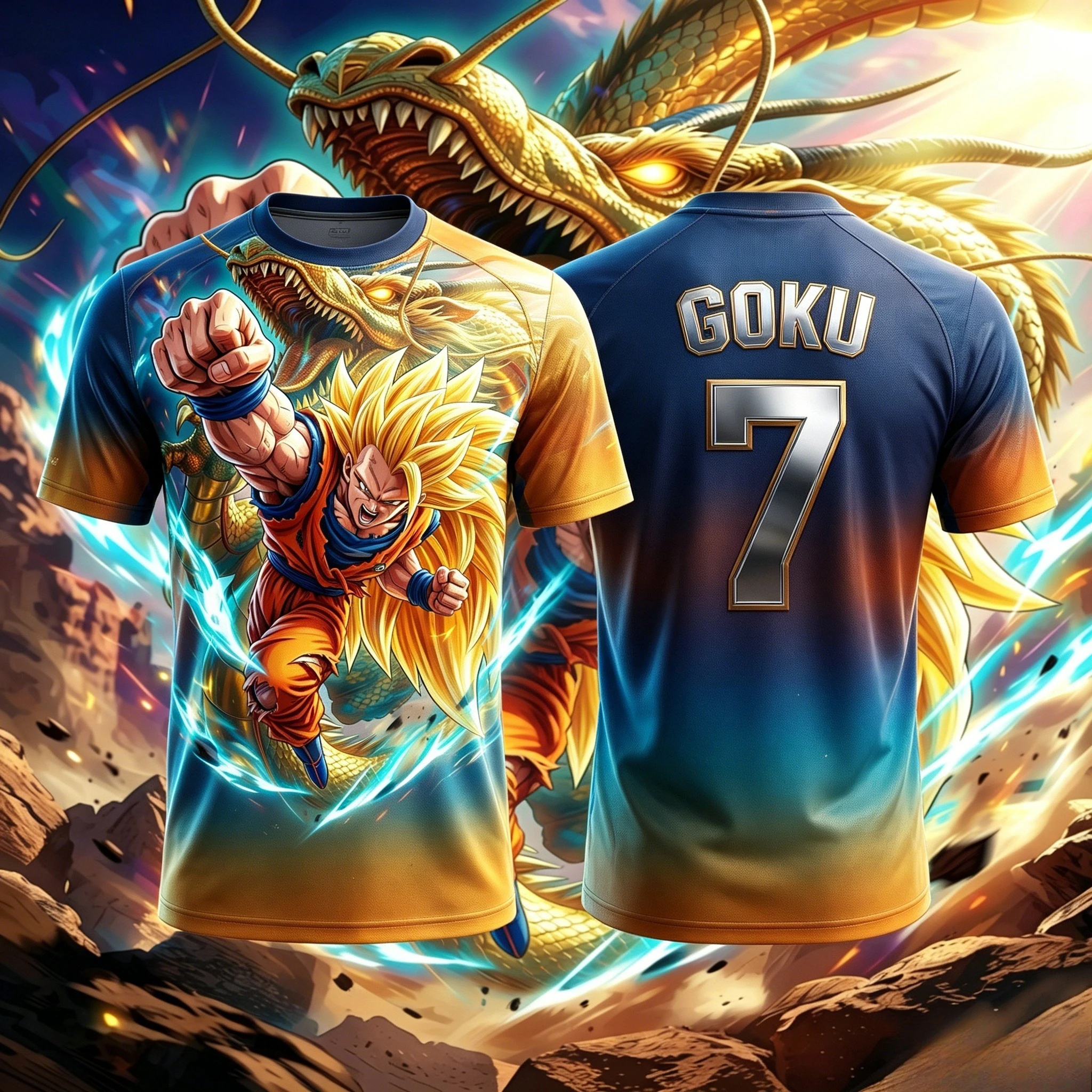 2026 Neues Erwachsenen-Fußballtrikot für Herren mit Dragon Ball NO.10/7 GOKU 3D-Druck, Anime-T-Shirt für Kinder, Spezielles Kinder-Trikot Y2k