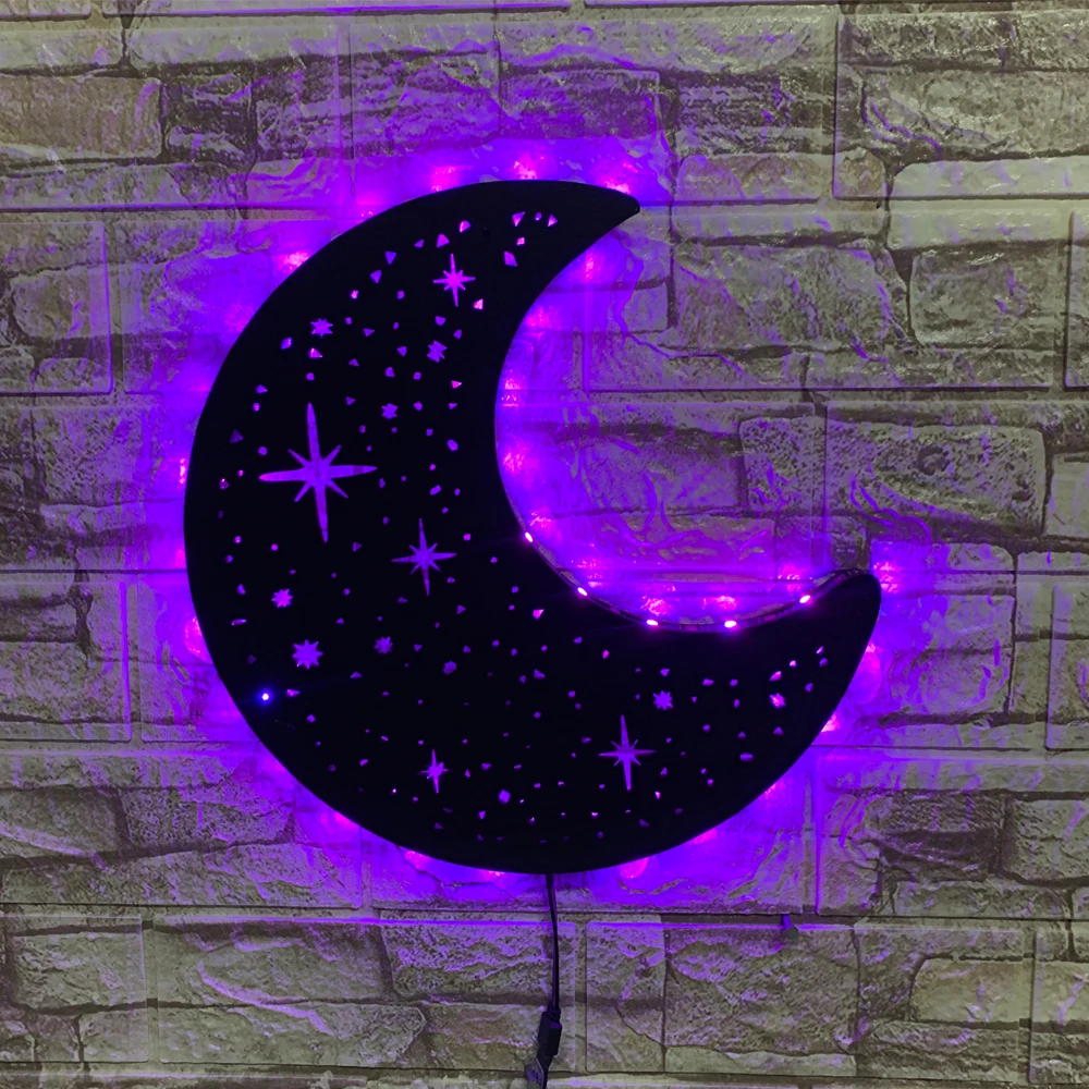 ZK50 Cool USB Moon Starry Sky Lampa ścienna LED Zdalne sterowanie Zmiana koloru Lampka nocna Marker Dekoracja wnętrz Lampka nocna