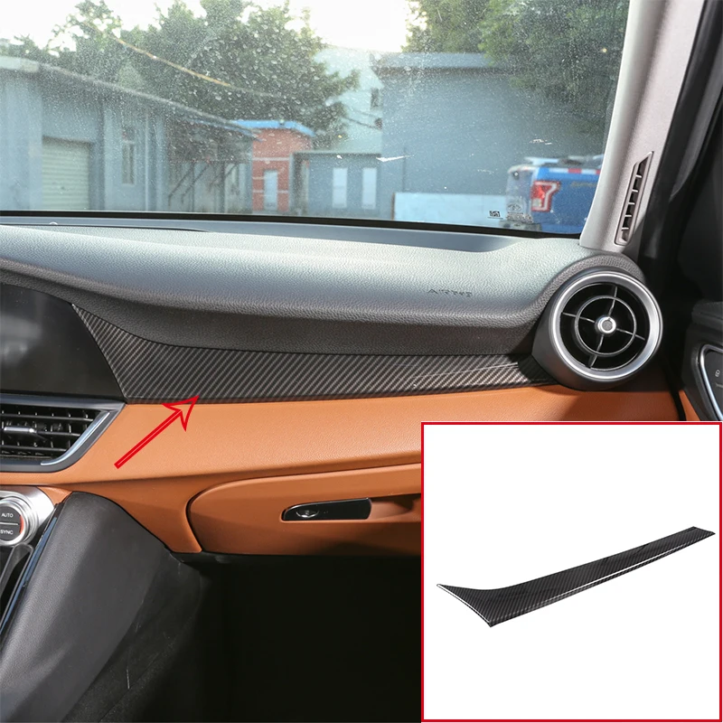 For Alfa Romeo Giulia 2017 2018 Car Accessories Carbon Fiber ABS Co-Pilot Decoration Cover Panel Trim For Left Hand Driver 1 Pcs