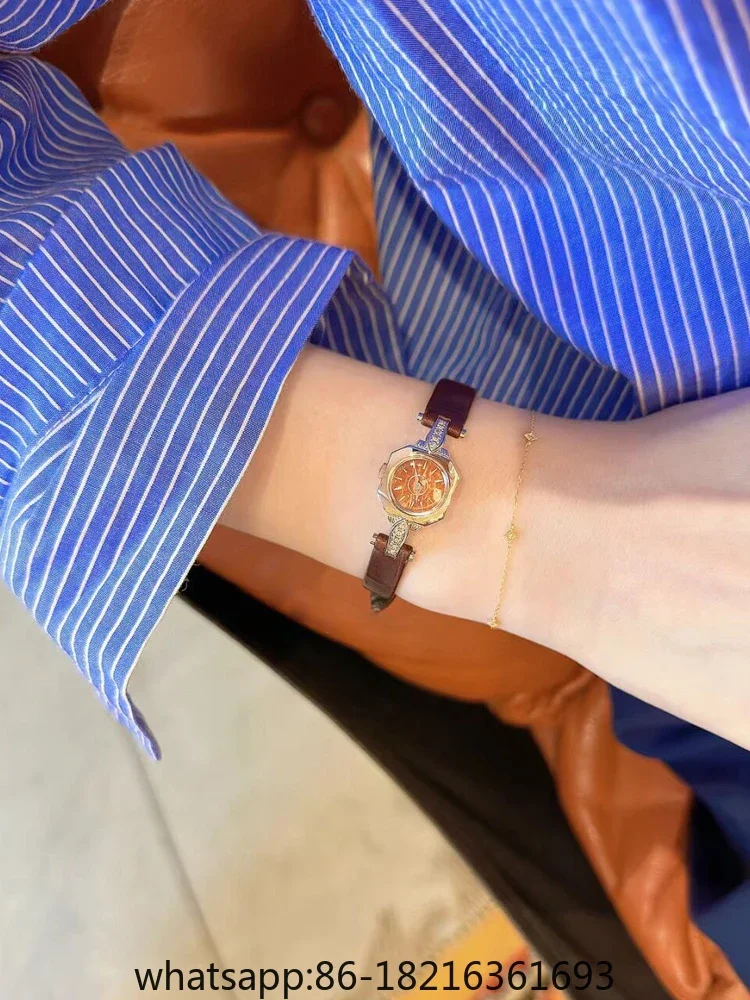 

Agete Christmas limited niche amber watch, ancient memory small dial, retro vintage watch for women