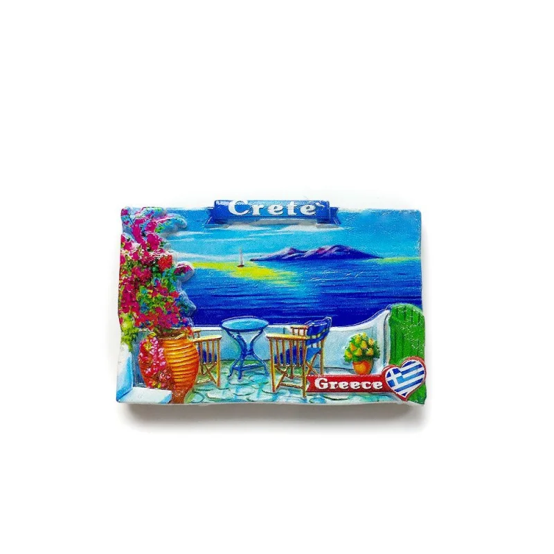 

Crete, Greece Tourist Souvenirs Unique Seascape Crafts Magnetic Fridge Magnets Collectible Gifts