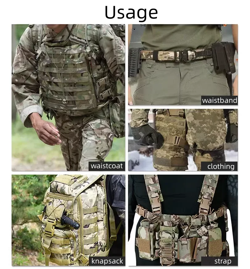 Desert Night DNC Camuflagem Webbing, DIY Tactical Bag Correias, Tecido Belt, Molle Acessório, 1 m