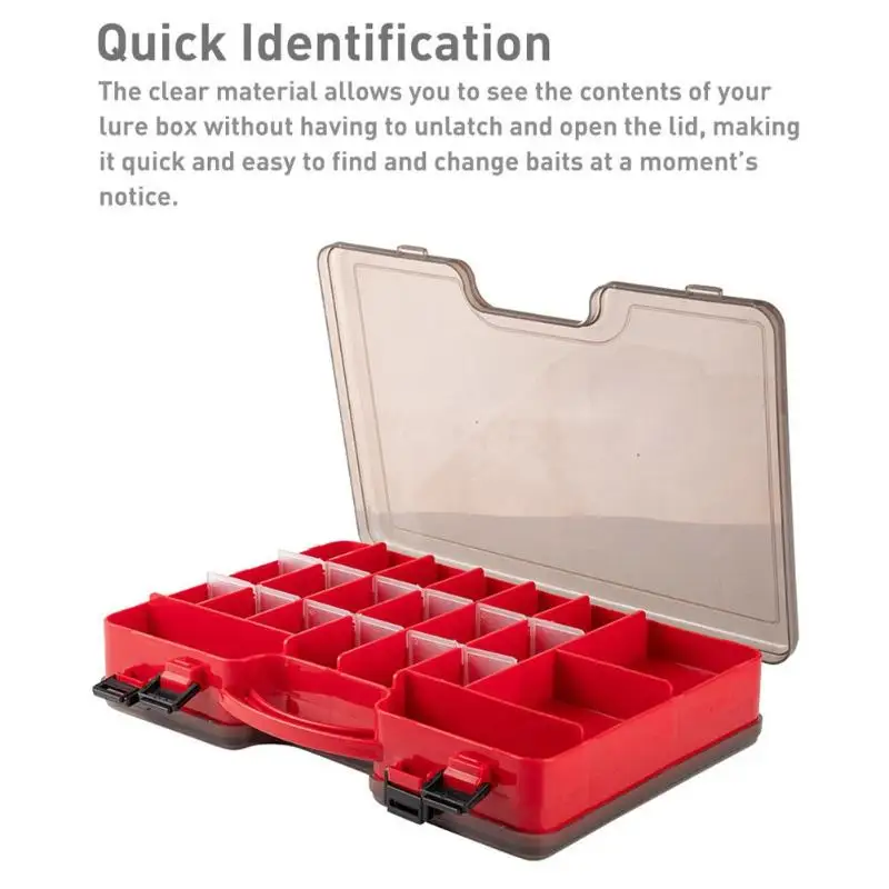 Double-Layer Large Capacity Bait Box Fishing Reel Storage Box W Lock Fishing Tackle Organizer Store Protect Fishing Equipment
