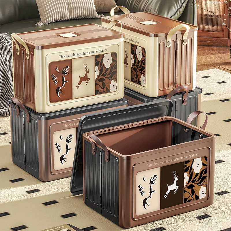 

Складной вместительный ящик для хранения для дома, органайзер для одежды, книг, игрушек, закусок, многофункциональный контейнер для гостиной