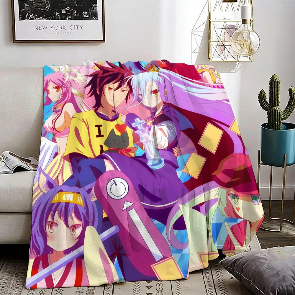 

NO GAME NO LIFE Throw Lightweight 240g Flannel Blanket Soft Skin-friendly for Summer Cooling