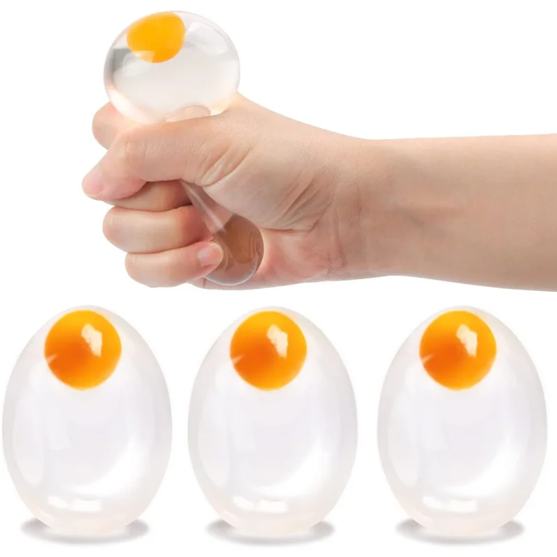 Pelota Antiestrés Funky Egg - Juguete Transparente para Aliviar el Estrés para Niños y Adultos, Reductor de Ansiedad, Juguetes Sensoriales para Apretar y Estirar