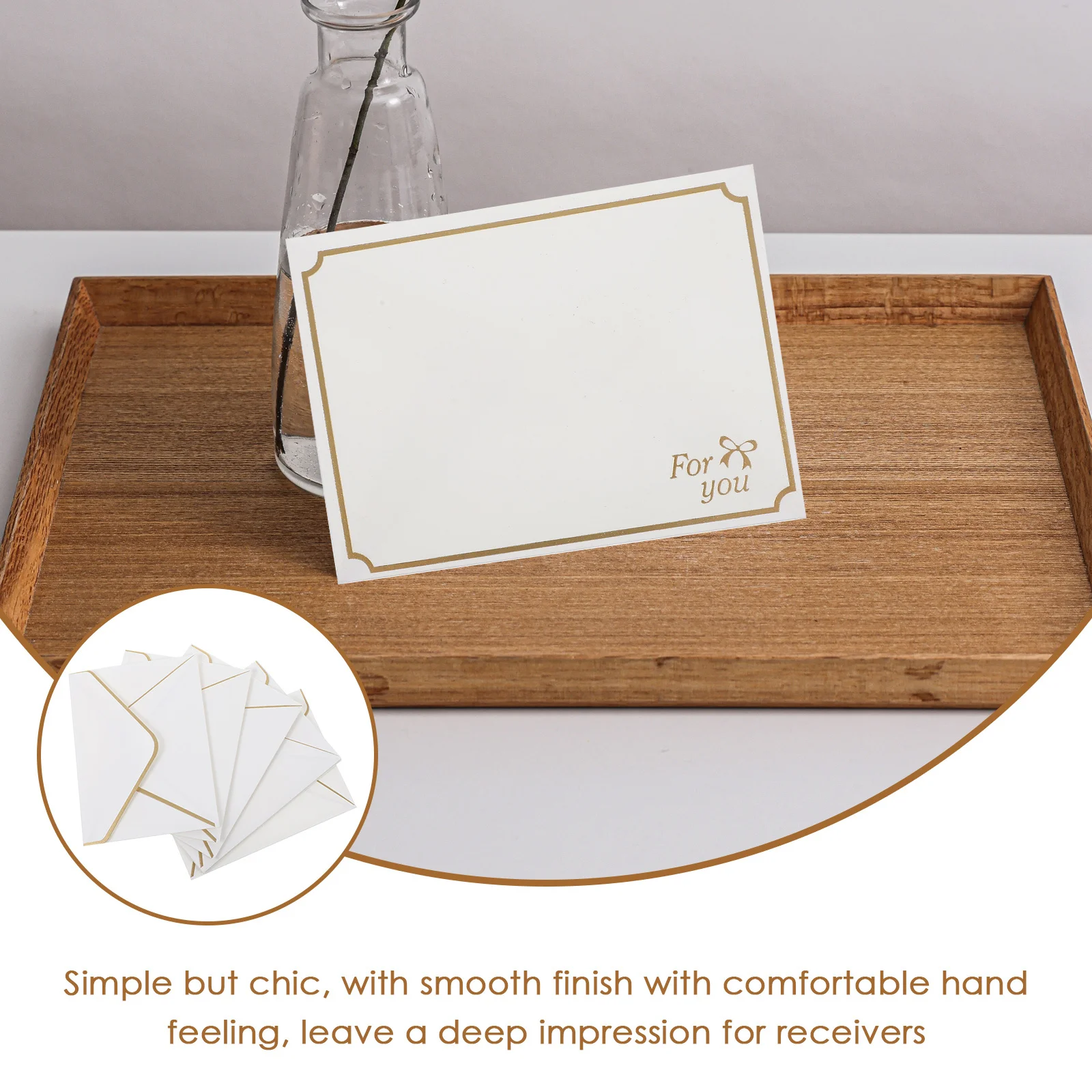 

24pcs Gold Trim Paper Aluminum Foil Smooth Texture Invitation Envelopes For Wedding Party Graduation Festival Supplies Compact