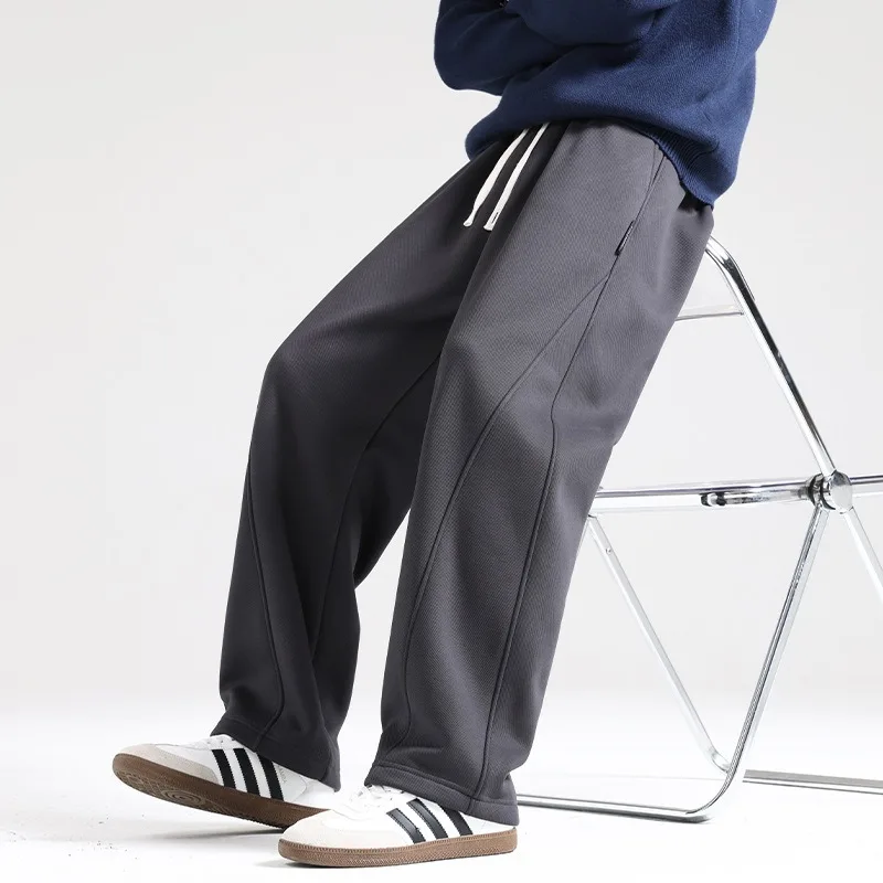 Men's Summer Straight-leg Curved Knife Pants 2026 Casual Loose Wide-leg Pants Spring Casual Fashionable Sporty Men's Wear New