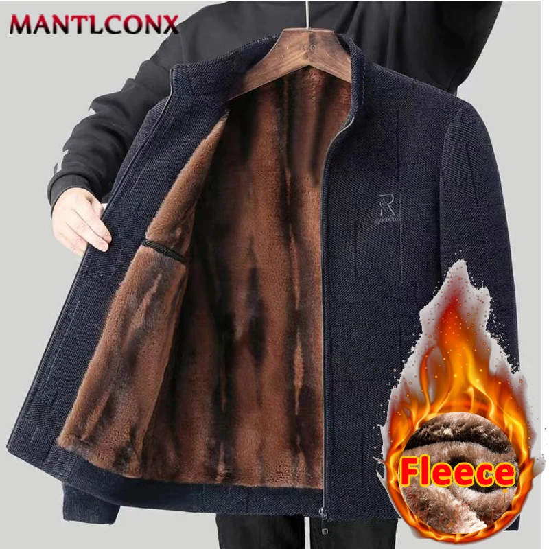 Luxury Fleece Casual Jacket Autumn Winter Warm Parka Coat Vintage Parkas Outerwear Solid Color Fashion Men\'s Winter Jackets 5XL