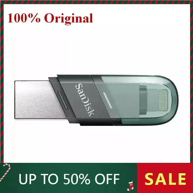 Original Sandisk Lightning ไดรฟ์ปากกา IX90N 128GB แฟลชไดรฟ์ USB 3.1 ความเร็วสูง 256GB 64GB Memory Stick สําหรับ iPhone สําหรับคอมพิวเตอร์