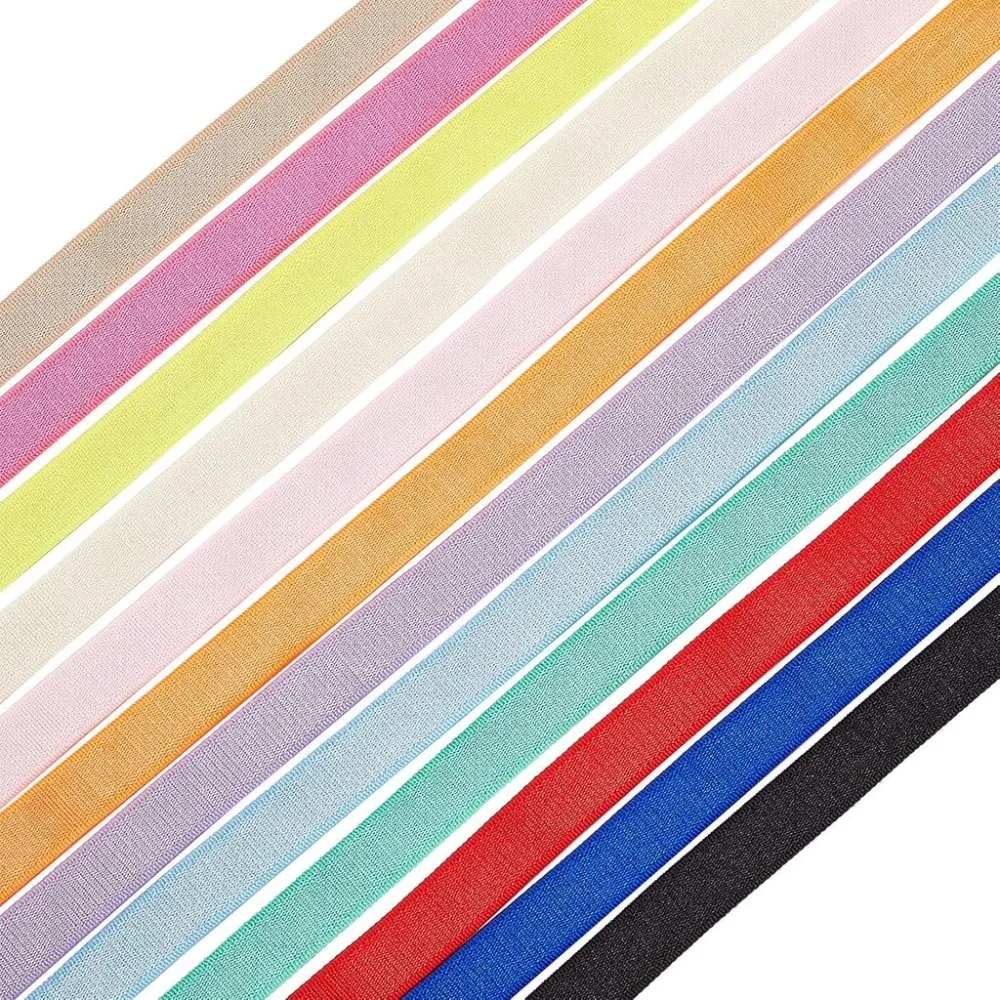 26Yard 12 Colors Plush Bra Elastic Strap Polyester Satin Elastic Band Trim 3/8 Inch Elastic Ribbon for Sewing Straps Lingerie