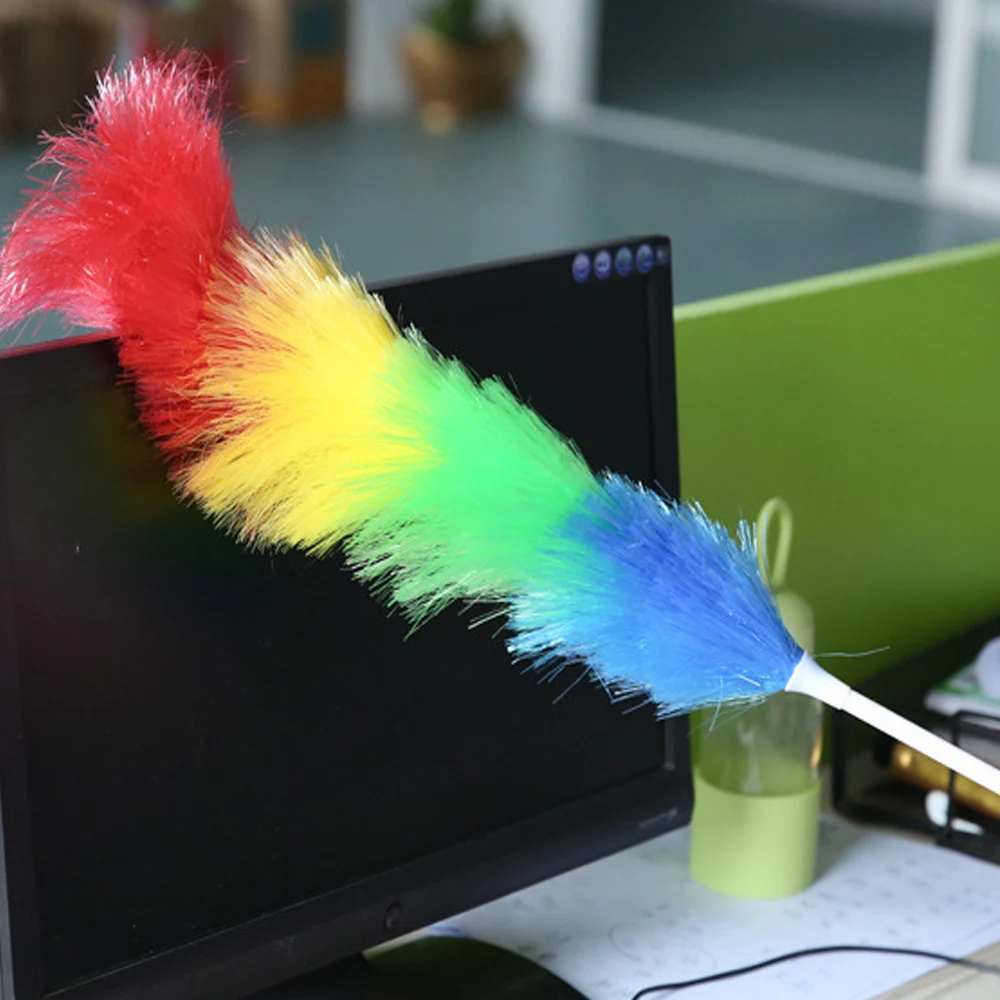 Magic Duster Rainbow Dust New Dusters Practical Plastic Feather Telescopic Handle Sweeping Brush Cleaning Product Tool Household