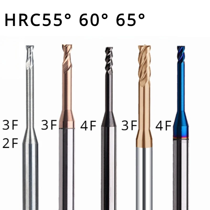 

HRC55 Hrc60/65 2/3/4 Flute Tungsten Carbide End Mill Milling Cutter Cnc Routerbits Flute Endmills 1mm 1.5mm 2mm 2.5mm 3.0mm