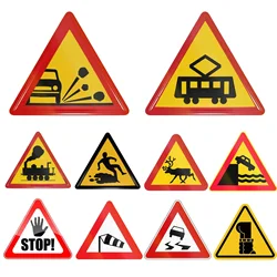 Traffic Signs,Be Careful Of Slipping,Be Careful of Train,STOP Triangle Metal Sign Decorative Garage Club Outdoors Wall Decor