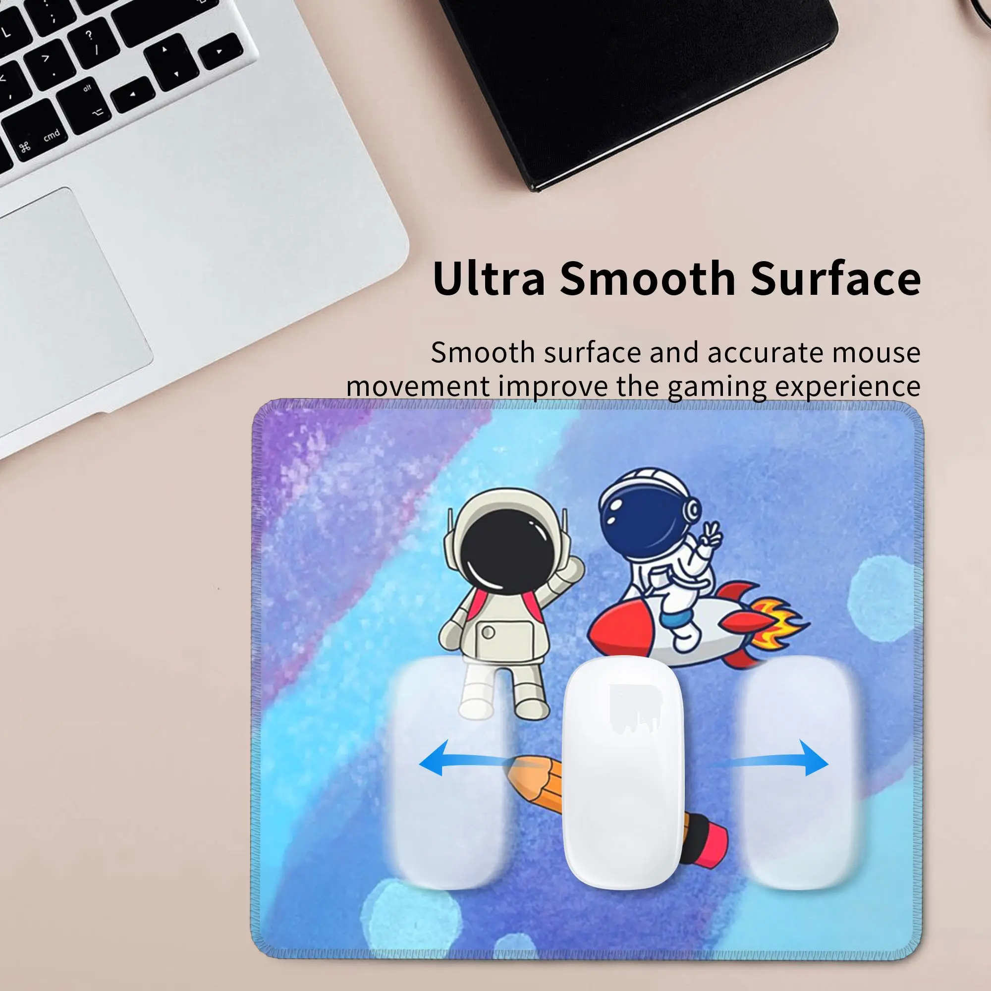 Three Astronaut Space Cartoon Mouse Pad Computer Keyboard Mouse Mat Gaming PC Laptop Desk Mat Office Accessories Table Mats