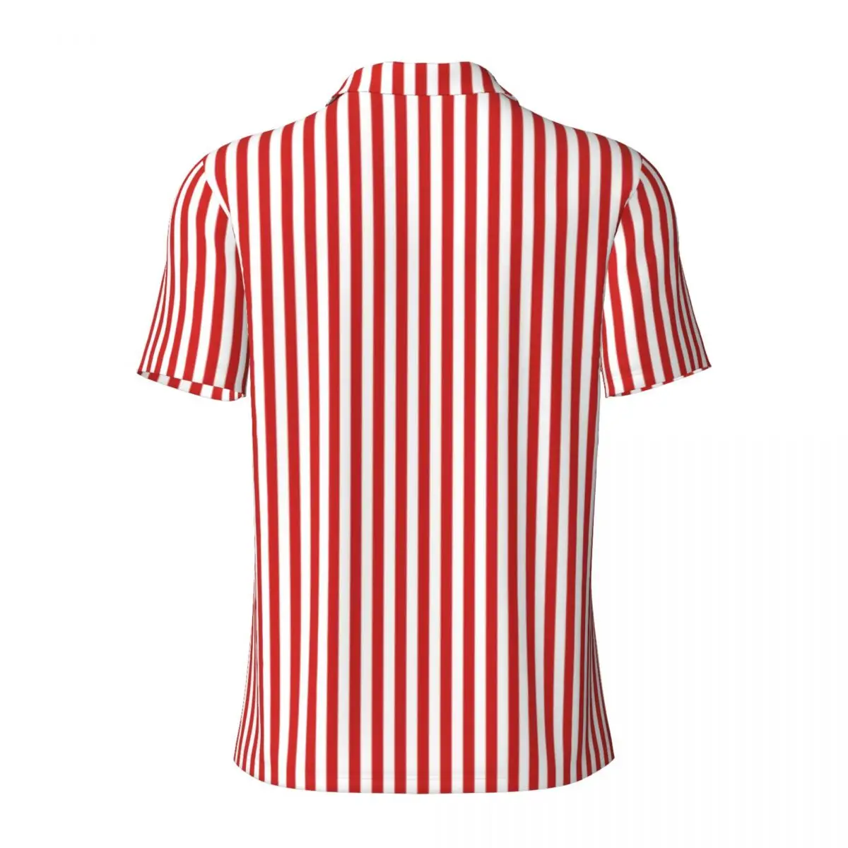 Vertical Red Striped Polo Shirts Male White Lines Print Casual Shirt Beach Collar T-Shirts Short Sleeve Graphic Oversize Clothes