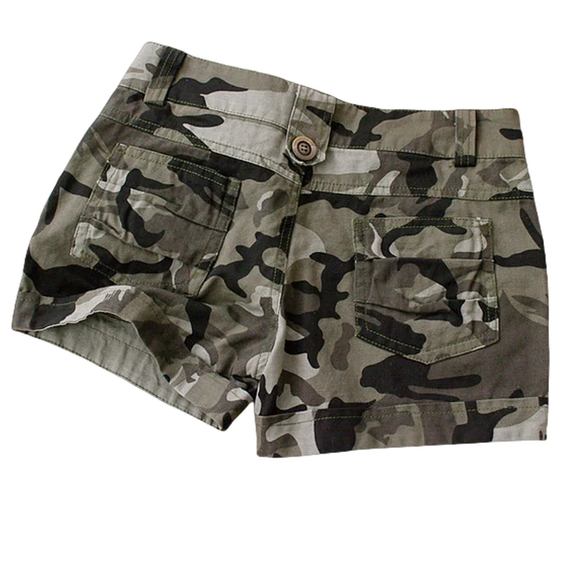 Women's Summer Camouflage Cargo Shorts Military Pockets Zipper Feminino Pantaloon Sexy Cotton Hot Shorts