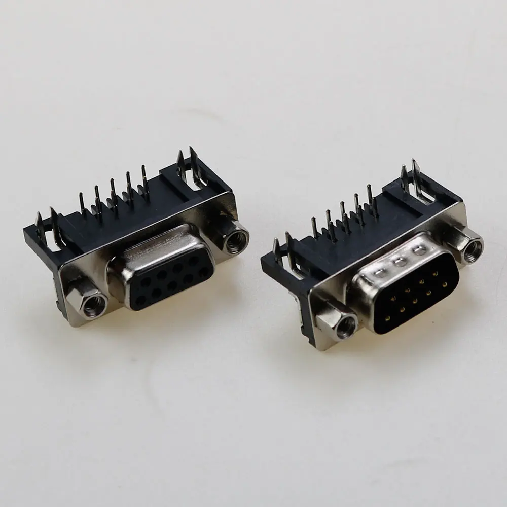 1/5/10pcs DR9 Hole/Pin Female/Male Right Angle Welded D-Sub 9 Pin Connector RS232 Connector DB9 DR9 90 Degree Bent Needle - Image 4