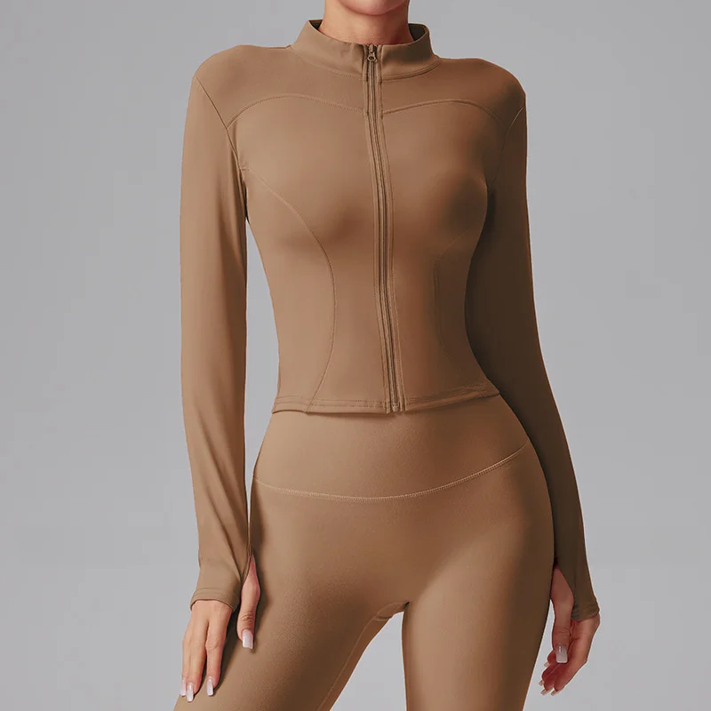 アメリカン Sle セクシー シリーズ ヨガ服 アウター ロング Sve レディース フィットネス ピラティス 痩身 秋冬 ファッショナブル