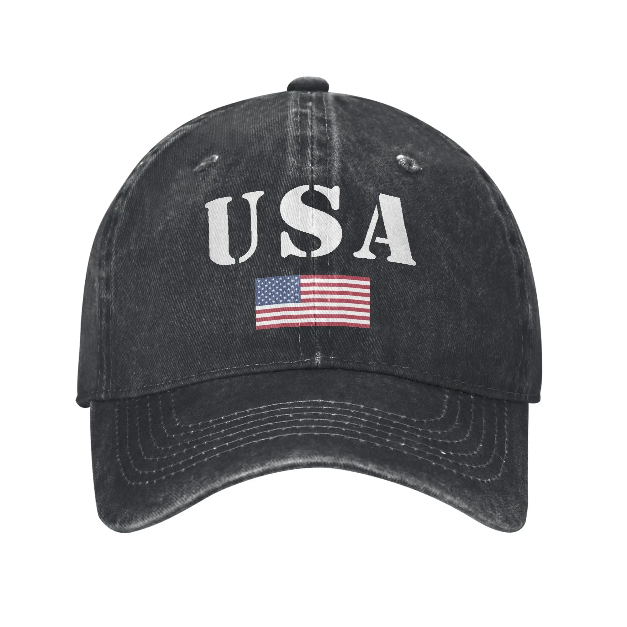 USA vintage Military With United States Flag Baseball Cap Adult American Pride Patriotic Adjustable Dad Hat Sun Protection