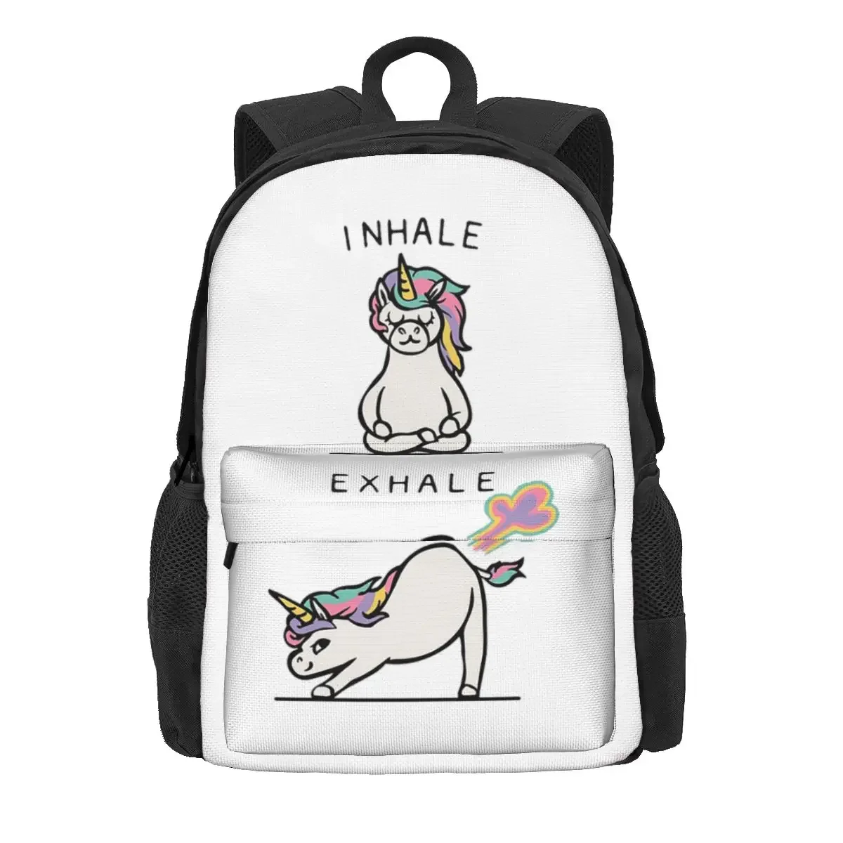 Inhale Exhale Unicorn Backpacks Boys Girls Bookbag Children School Bags Cartoon Kids Rucksack Laptop Rucksack Shoulder Bag